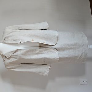 Talbots Vintage SZ 8 Blazer Skirt Set Irish Linen Houndstooth Career Office